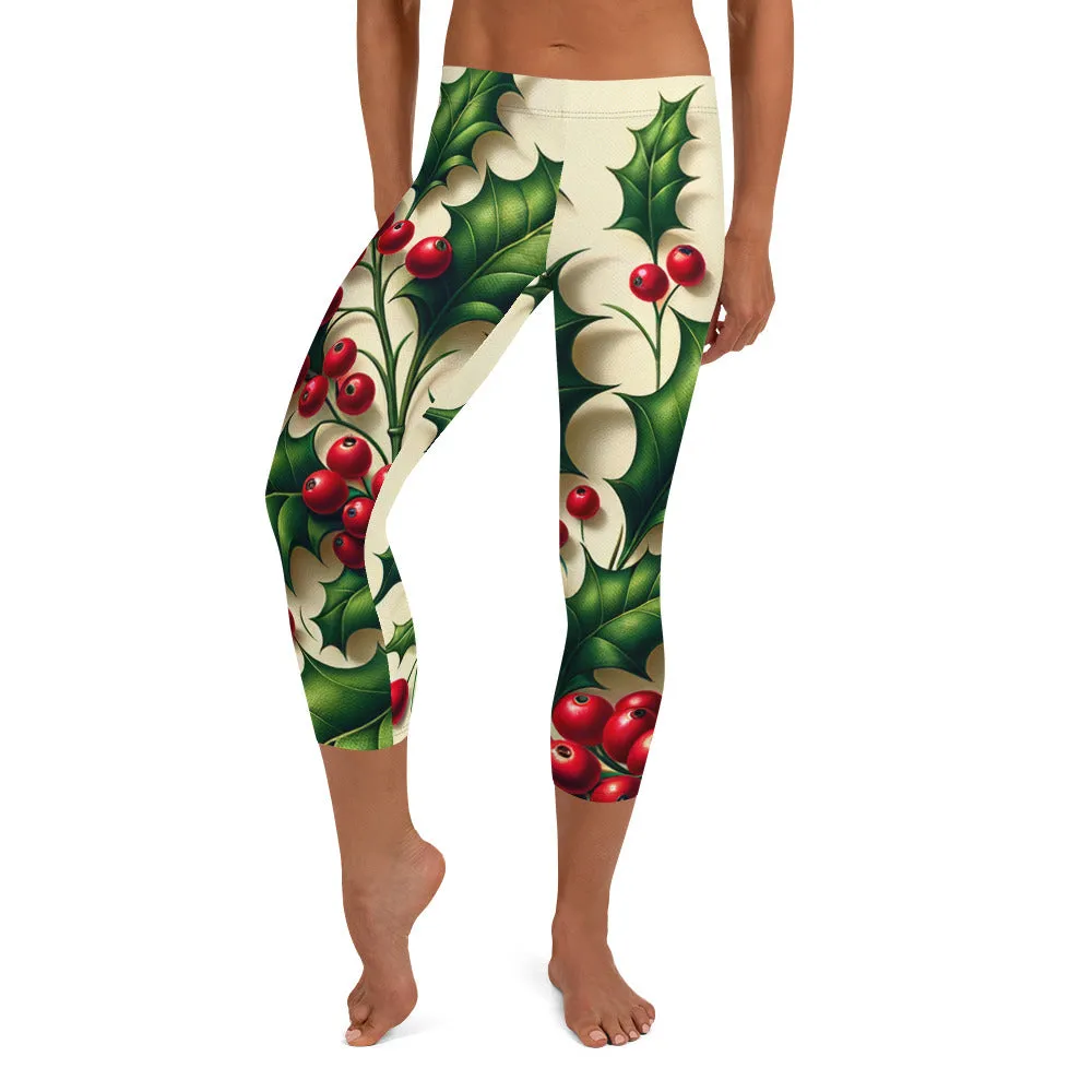 Whimsical Winter Wear Capri Leggings