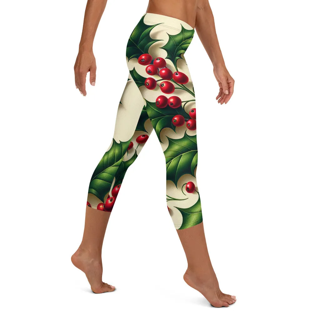 Whimsical Winter Wear Capri Leggings