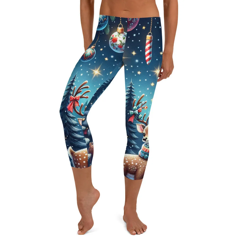 Whimsical Winter Wear Capri Leggings