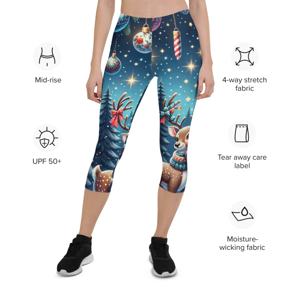 Whimsical Winter Wear Capri Leggings