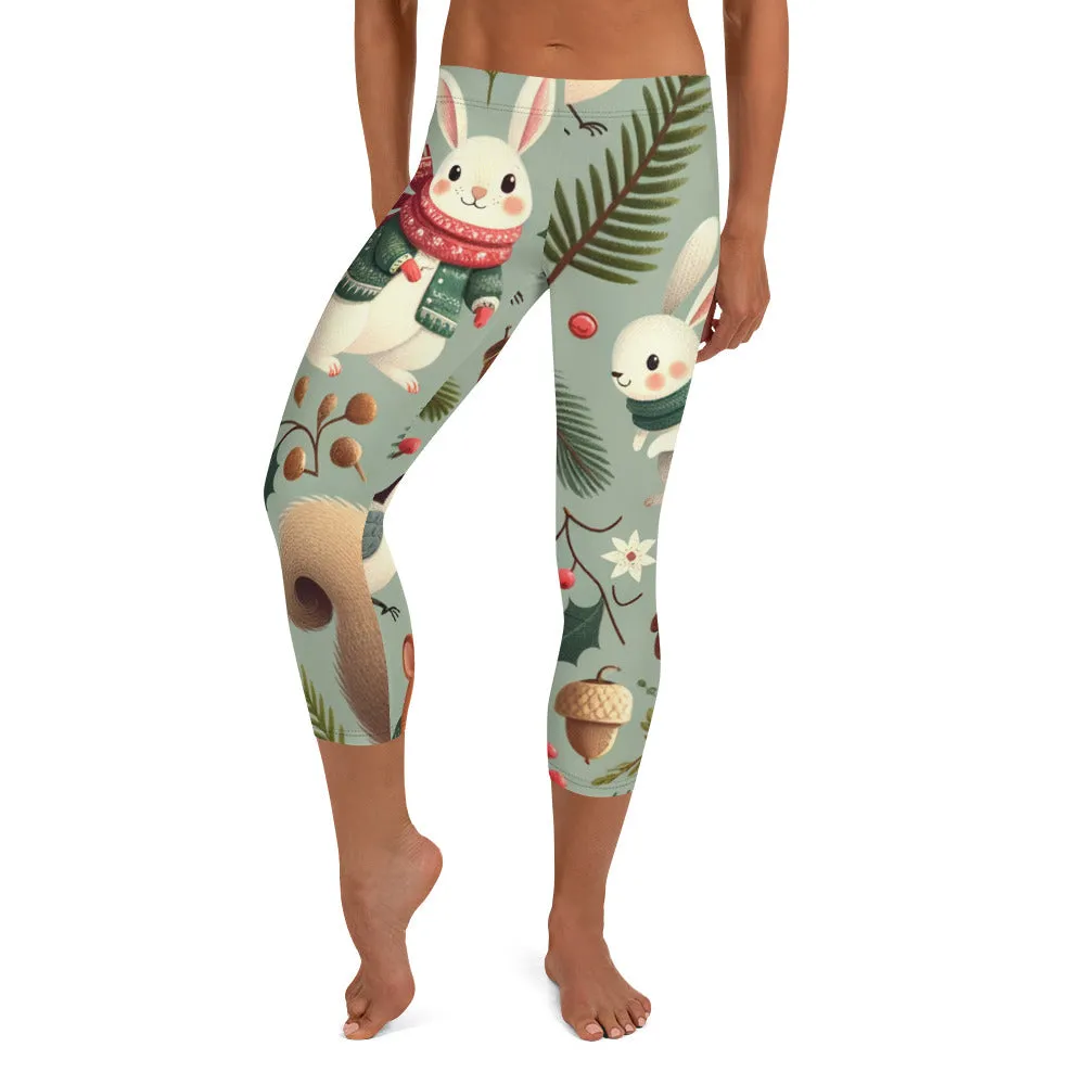 Whimsical Winter Wear Capri Leggings
