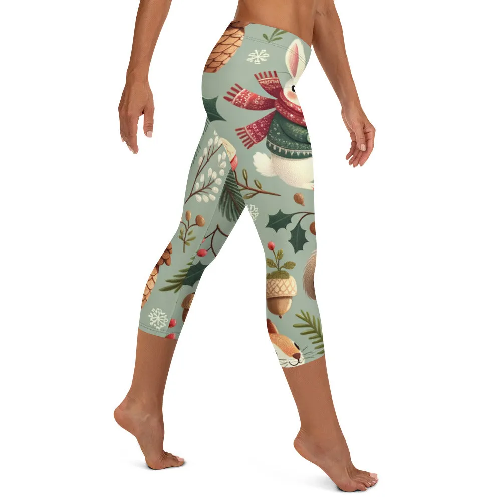 Whimsical Winter Wear Capri Leggings