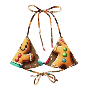 Whimsical Winter Wear Padded String Bikini Top
