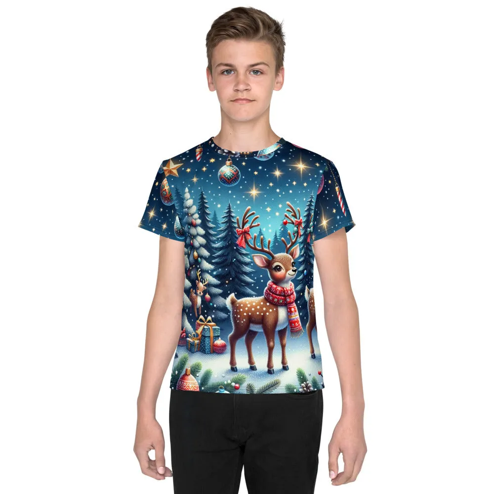 Whimsical Winter Wear Youth Crew Neck T-shirt