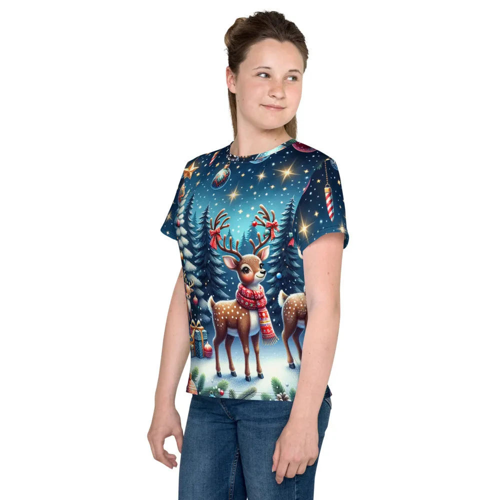 Whimsical Winter Wear Youth Crew Neck T-shirt