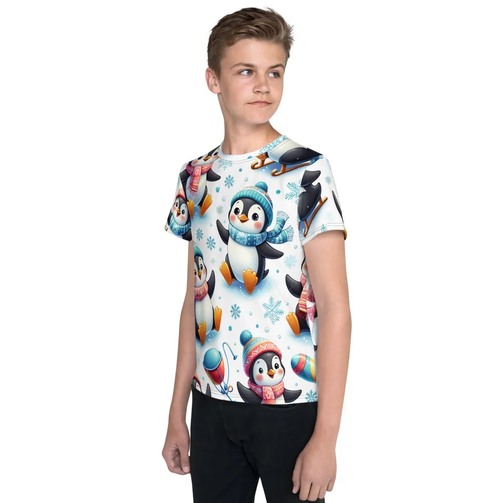 Whimsical Winter Wear Youth Crew Neck T-shirt