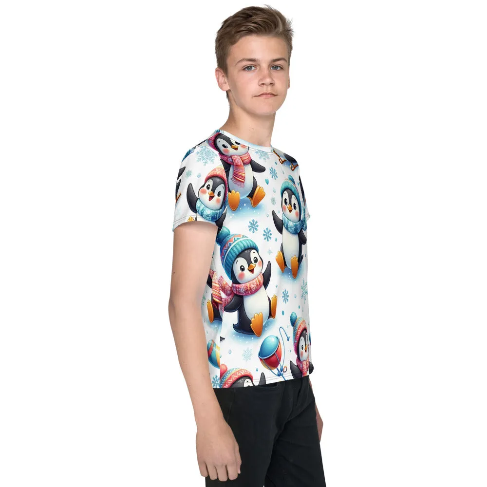 Whimsical Winter Wear Youth Crew Neck T-shirt