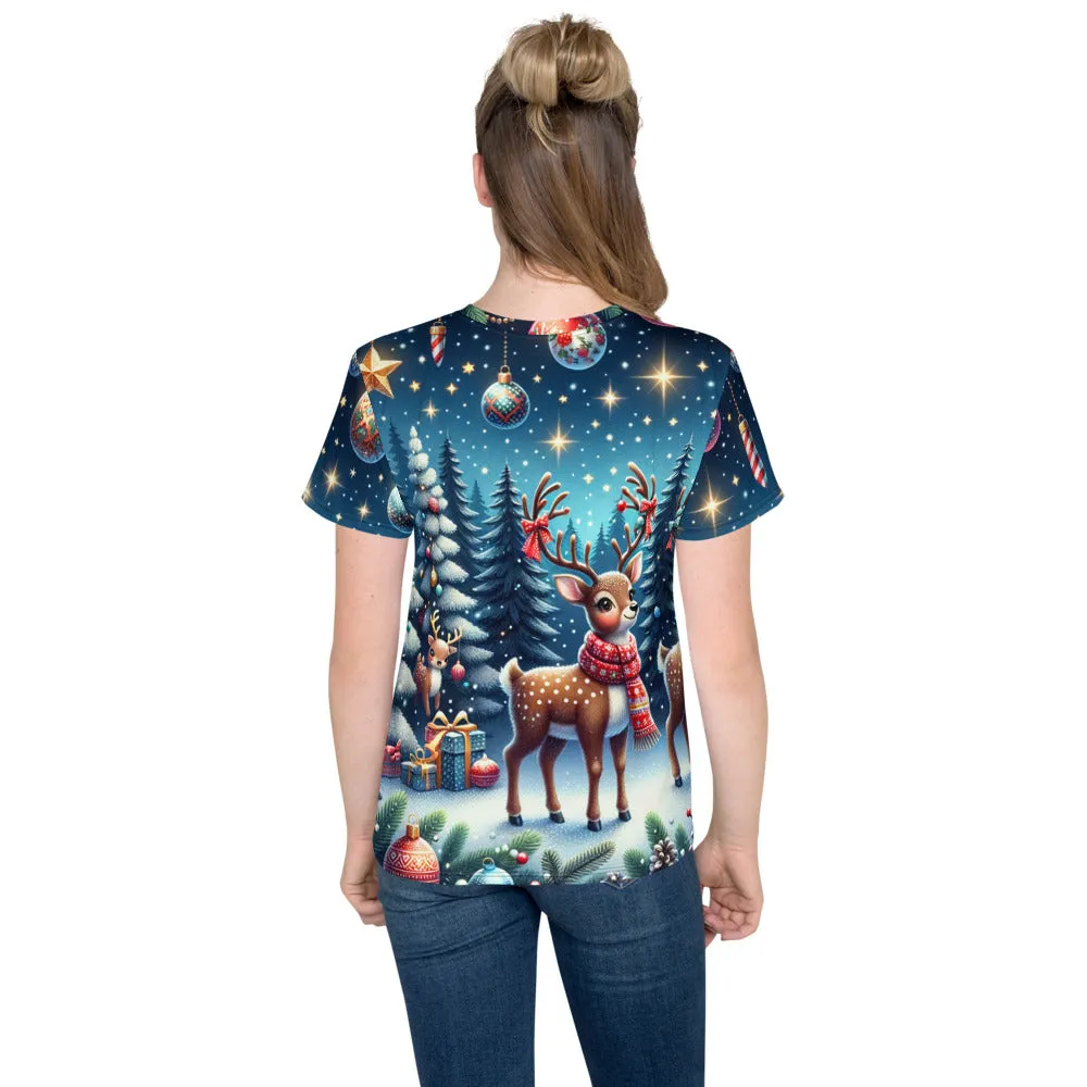 Whimsical Winter Wear Youth Crew Neck T-shirt