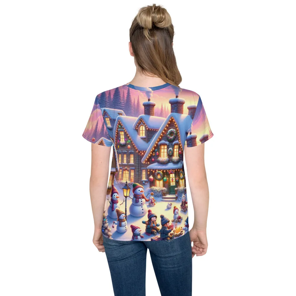 Whimsical Winter Wear Youth Crew Neck T-shirt
