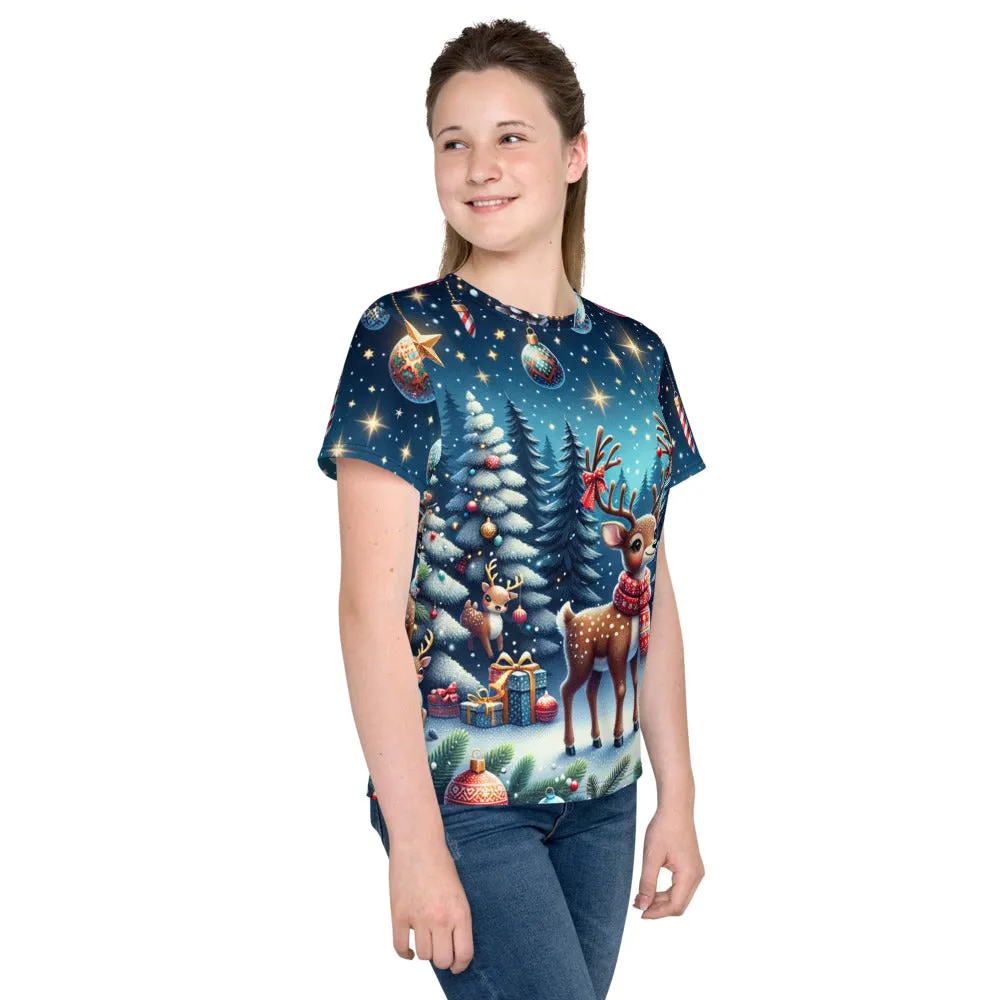 Whimsical Winter Wear Youth Crew Neck T-shirt