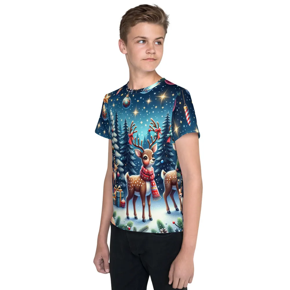 Whimsical Winter Wear Youth Crew Neck T-shirt
