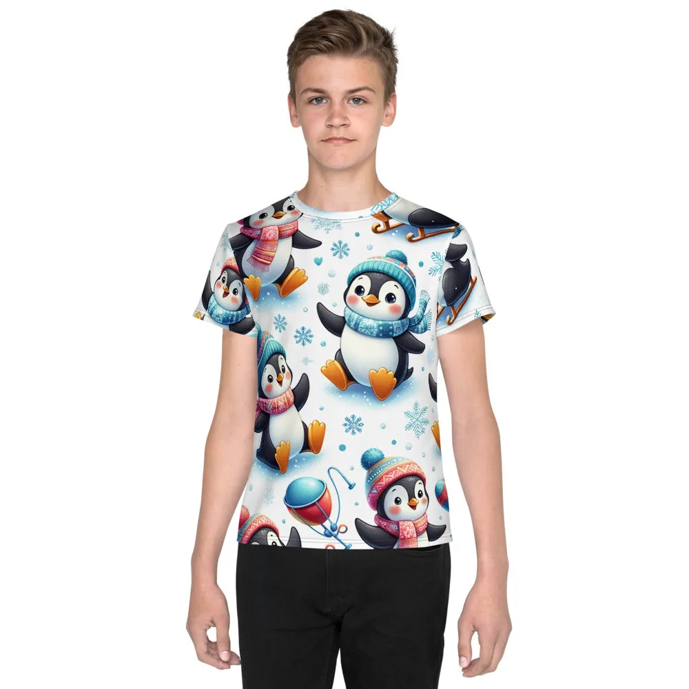 Whimsical Winter Wear Youth Crew Neck T-shirt