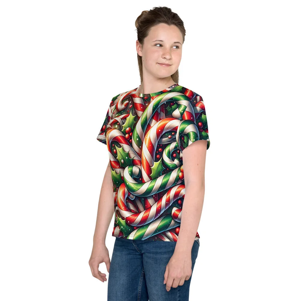 Whimsical Winter Wear Youth Crew Neck T-shirt