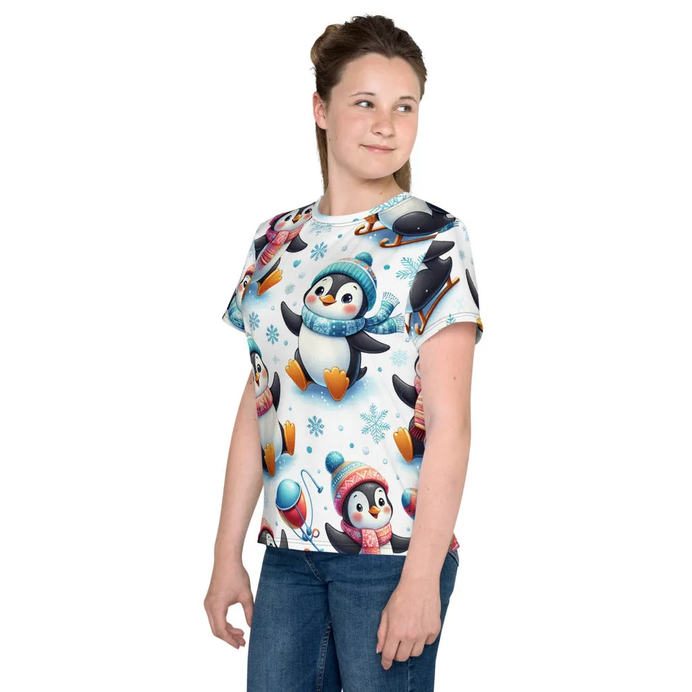 Whimsical Winter Wear Youth Crew Neck T-shirt