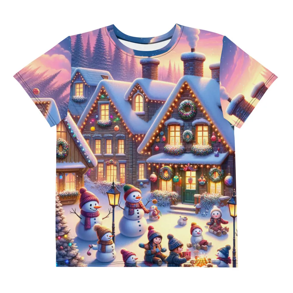 Whimsical Winter Wear Youth Crew Neck T-shirt