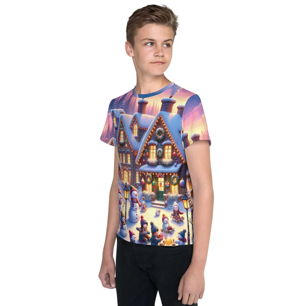 Whimsical Winter Wear Youth Crew Neck T-shirt
