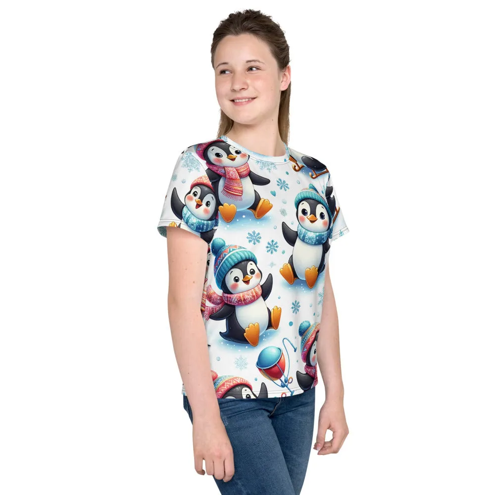 Whimsical Winter Wear Youth Crew Neck T-shirt