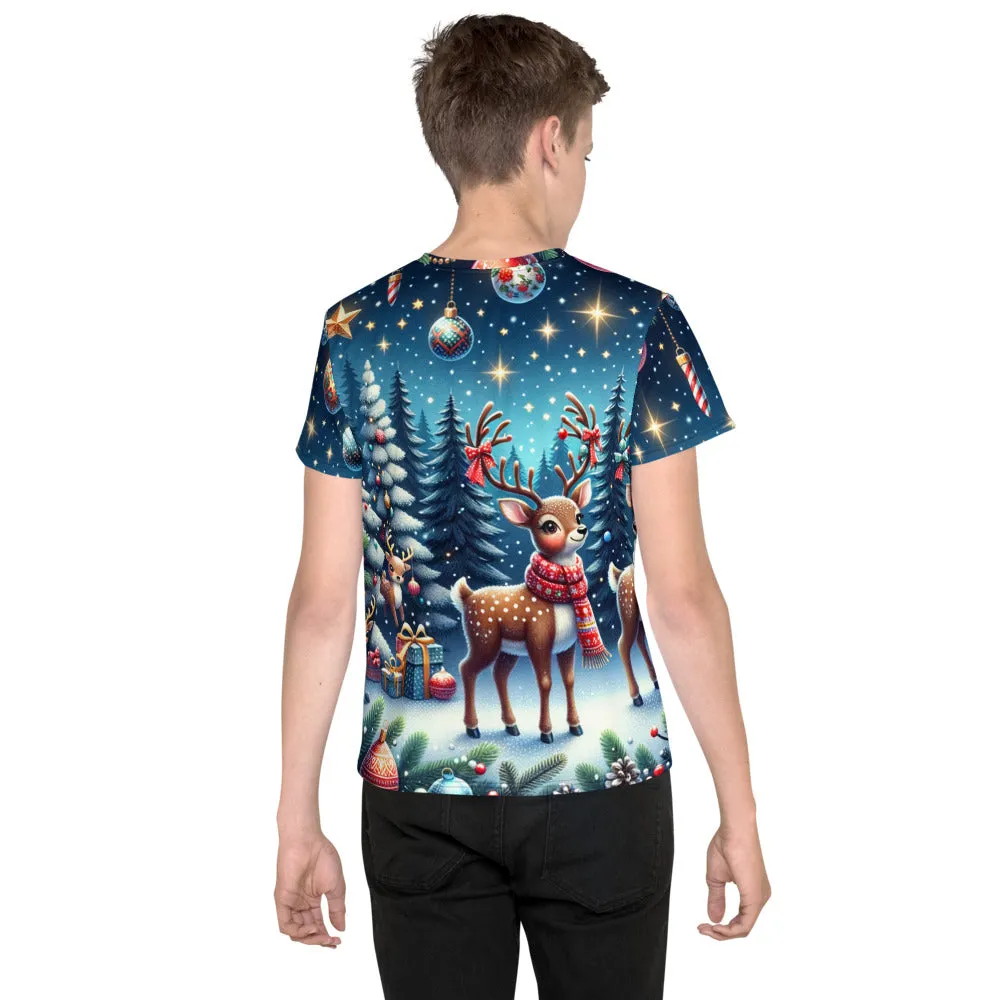Whimsical Winter Wear Youth Crew Neck T-shirt