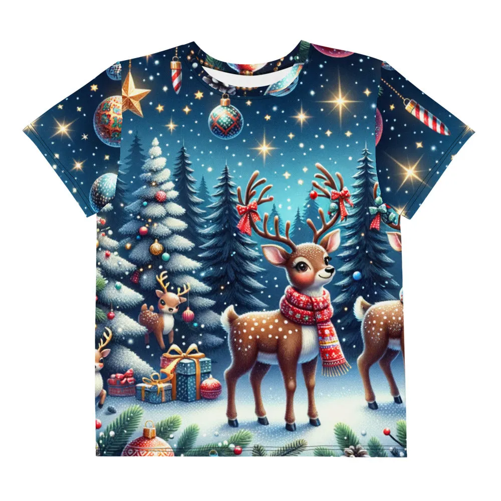 Whimsical Winter Wear Youth Crew Neck T-shirt
