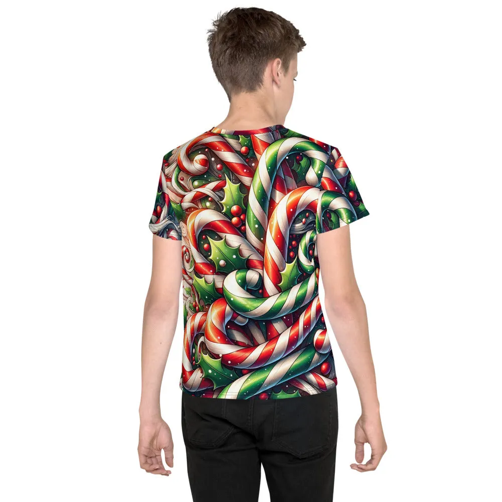 Whimsical Winter Wear Youth Crew Neck T-shirt