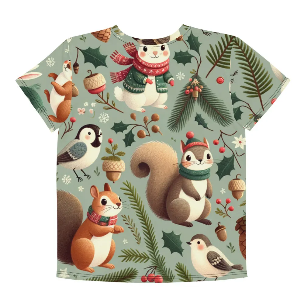 Whimsical Winter Wear Youth Crew Neck T-shirt