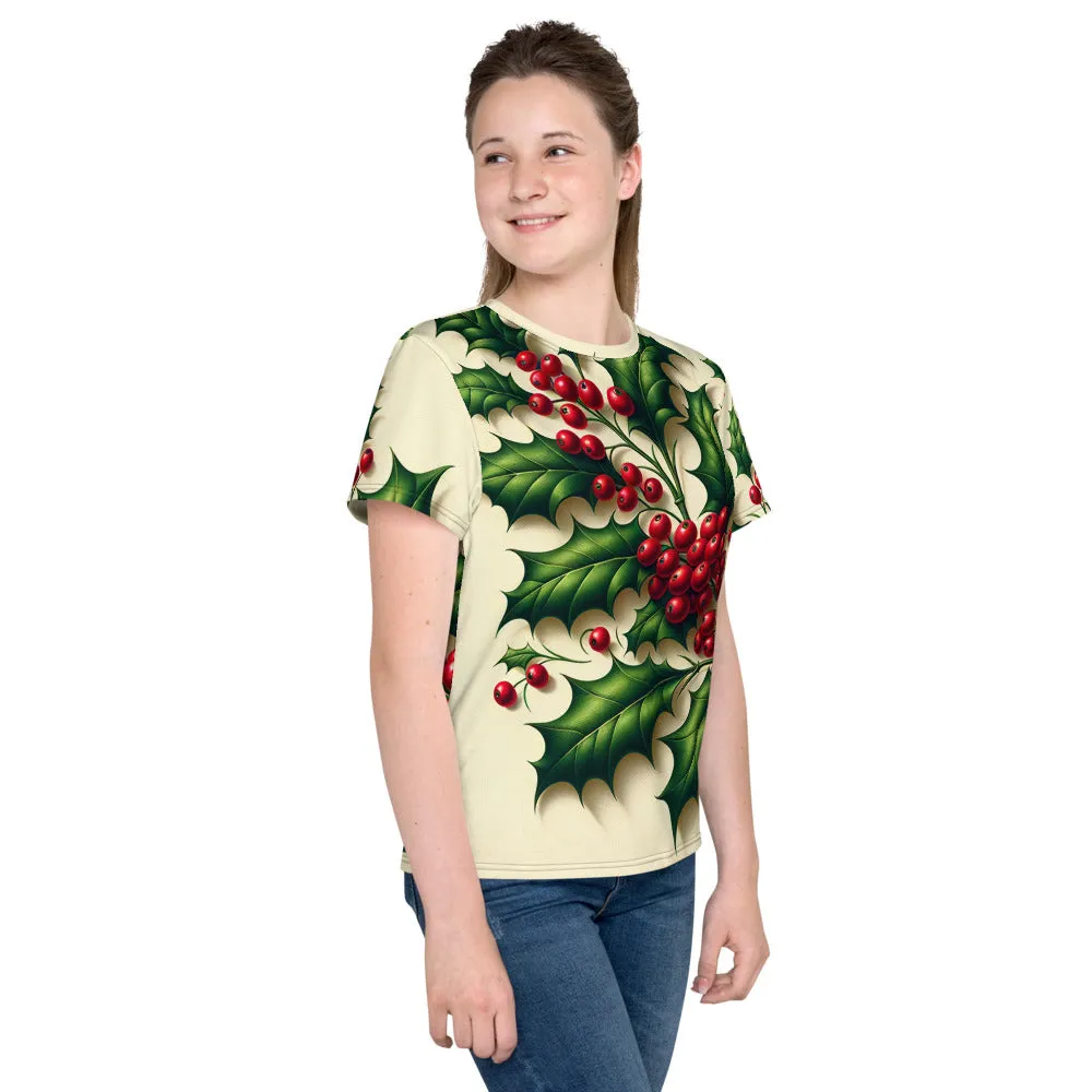 Whimsical Winter Wear Youth Crew Neck T-shirt