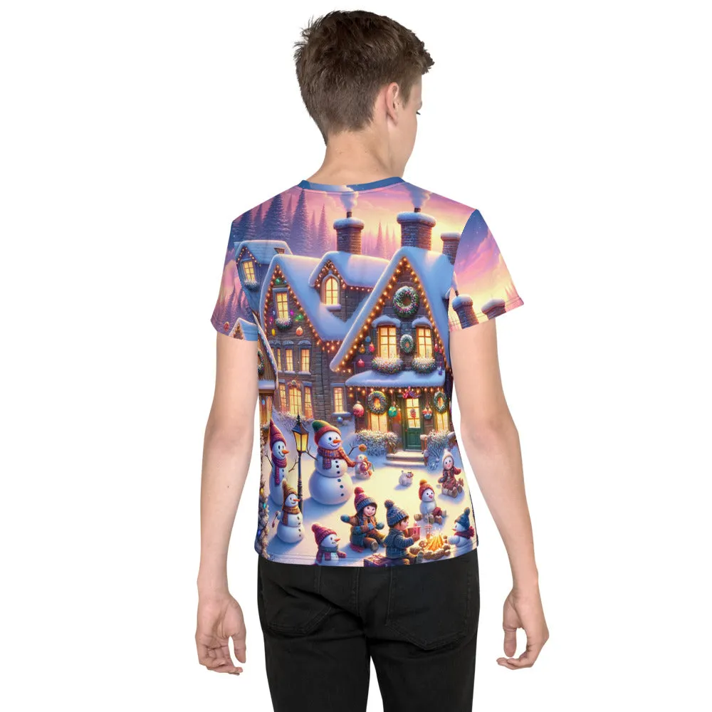 Whimsical Winter Wear Youth Crew Neck T-shirt