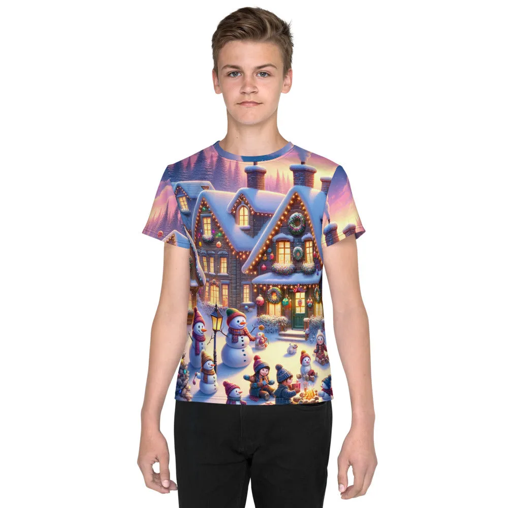 Whimsical Winter Wear Youth Crew Neck T-shirt