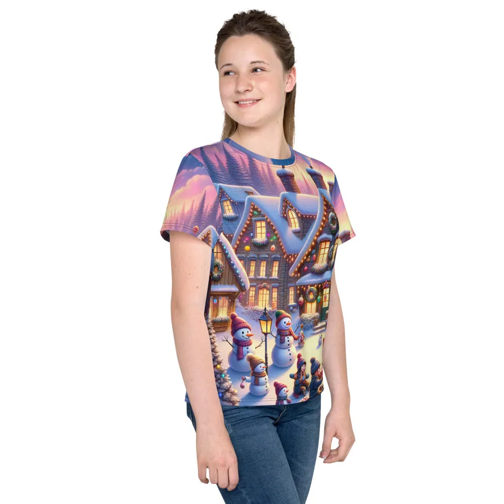 Whimsical Winter Wear Youth Crew Neck T-shirt