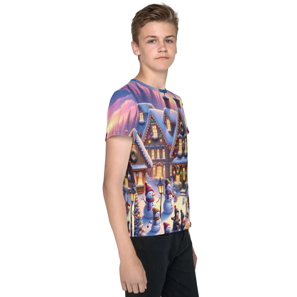 Whimsical Winter Wear Youth Crew Neck T-shirt