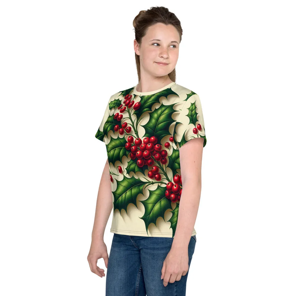 Whimsical Winter Wear Youth Crew Neck T-shirt