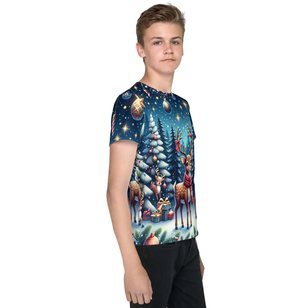 Whimsical Winter Wear Youth Crew Neck T-shirt
