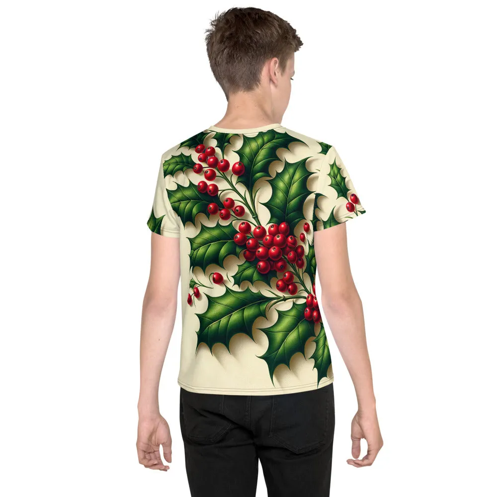 Whimsical Winter Wear Youth Crew Neck T-shirt