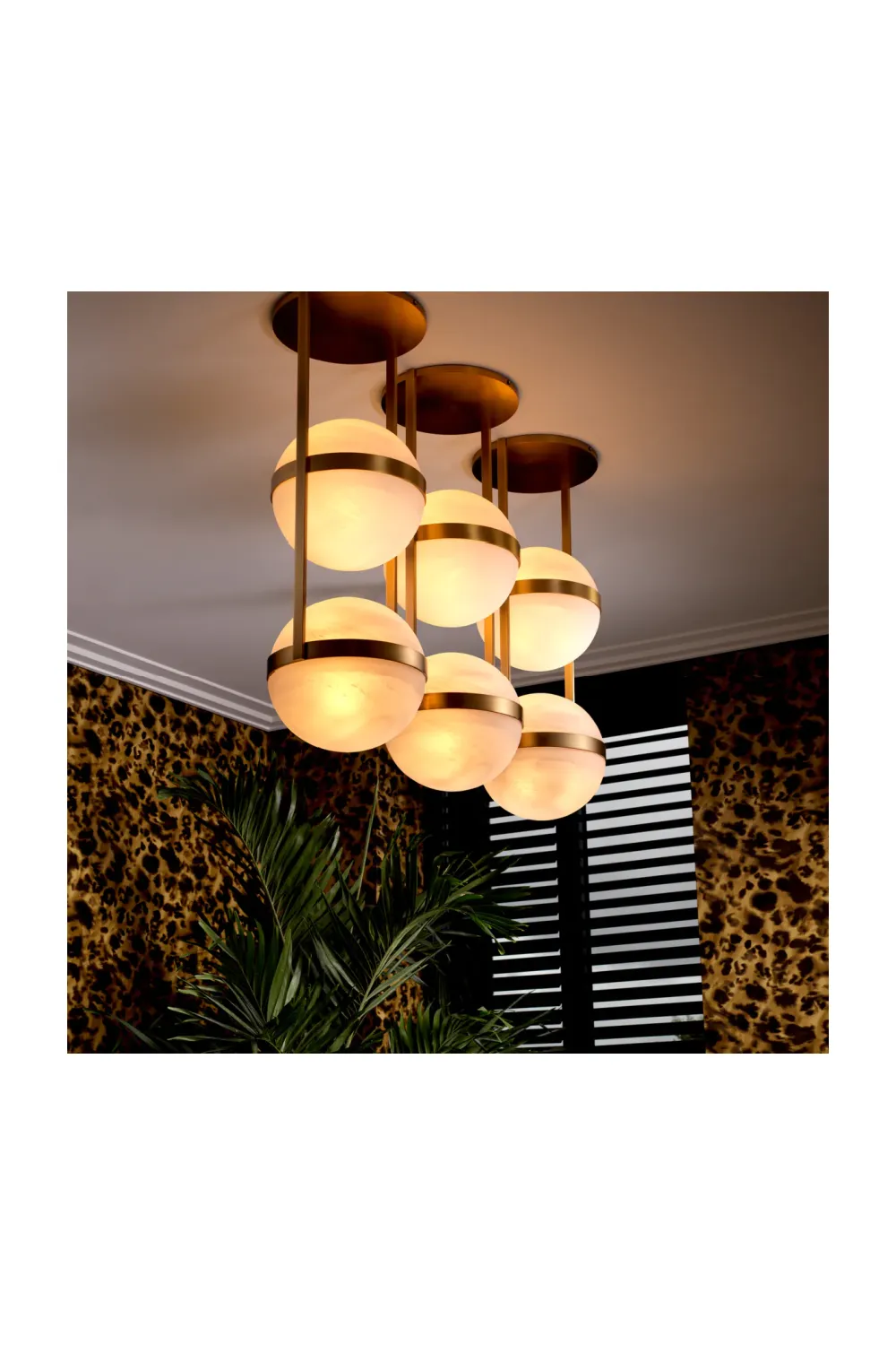 White Globe Double Ceiling Lamp | Eichholtz Dover