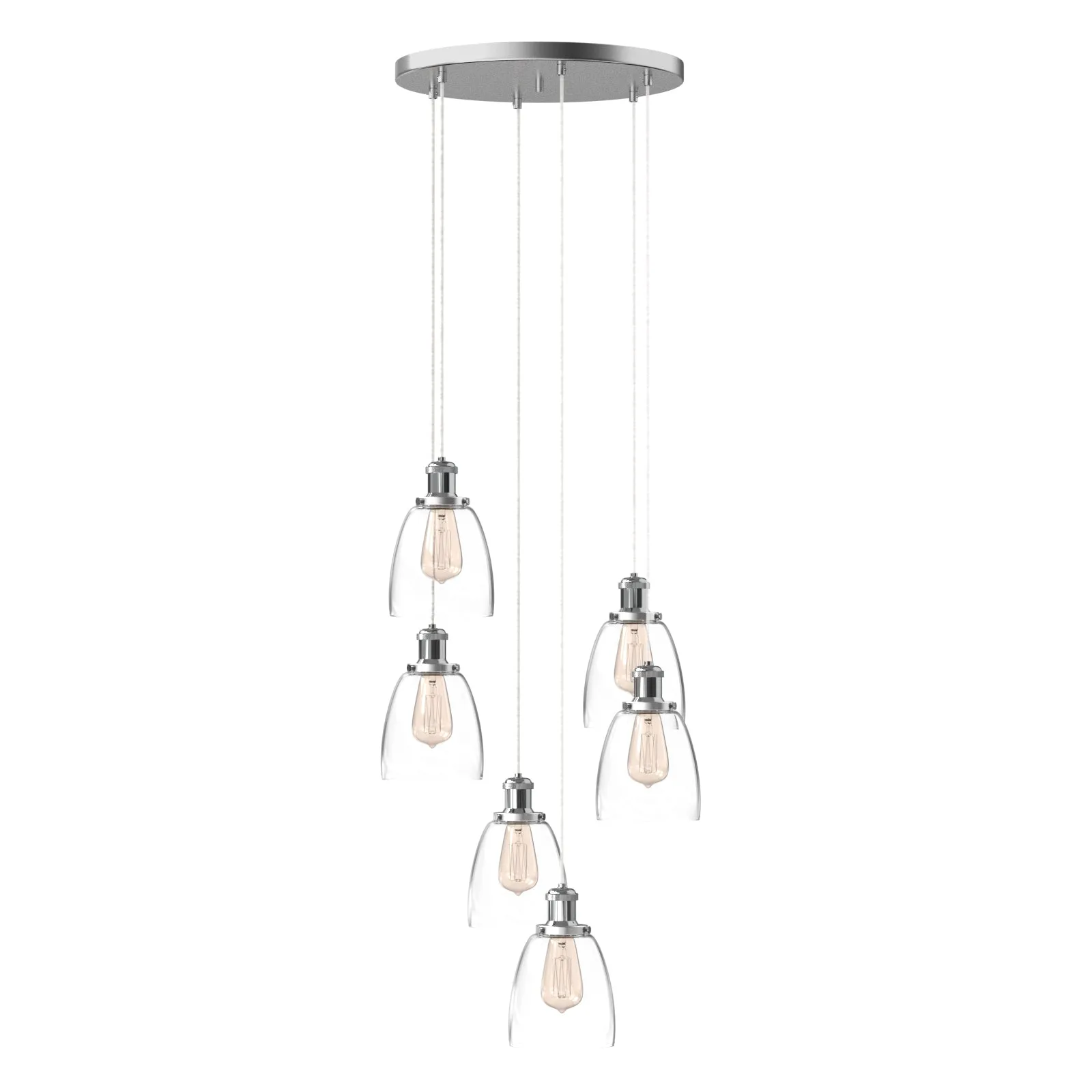 Winer 6-Lights Modern Style Glass Pendant Light Chandeliers Living Room