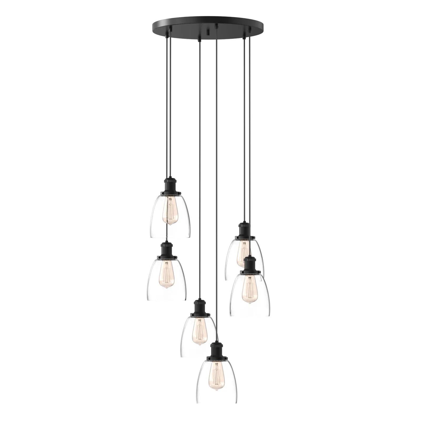 Winer 6-Lights Modern Style Glass Pendant Light Chandeliers Living Room