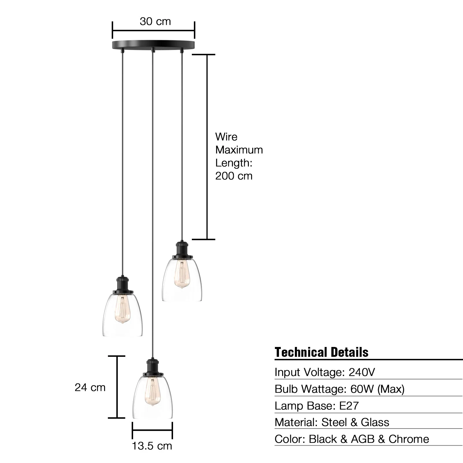 Winer 6-Lights Modern Style Glass Pendant Light Chandeliers Living Room