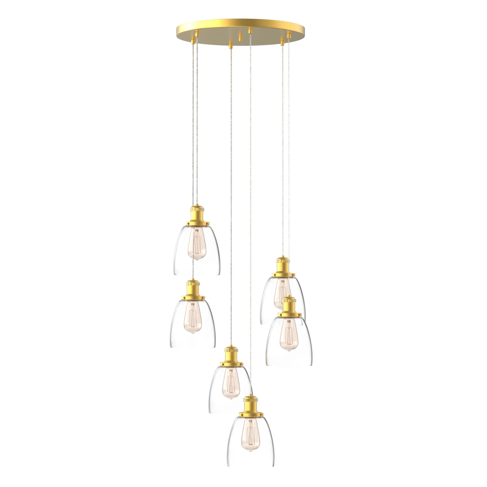 Winer 6-Lights Modern Style Glass Pendant Light Chandeliers Living Room