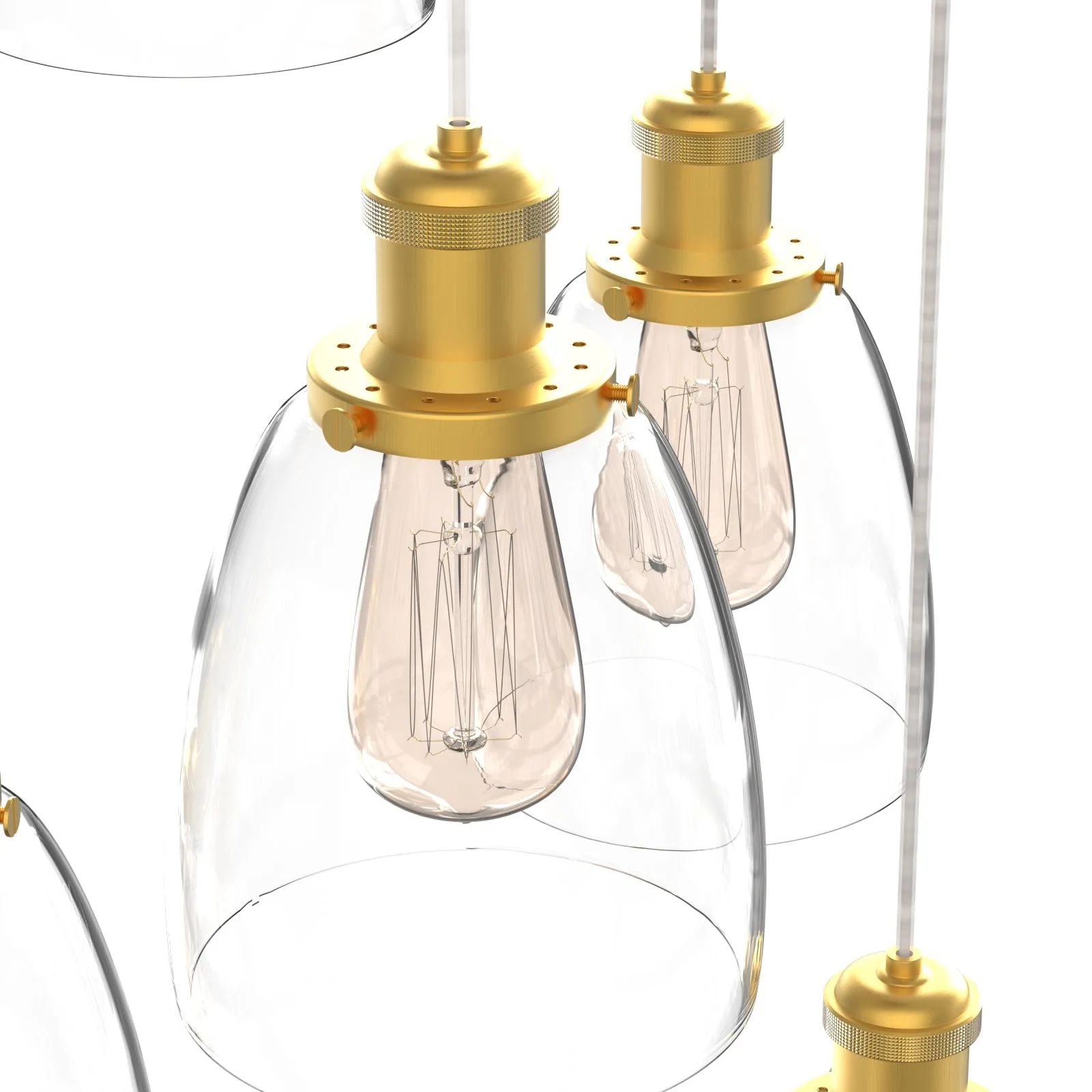 Winer 6-Lights Modern Style Glass Pendant Light Chandeliers Living Room