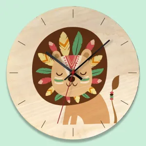 Wooden creative wall clock home cartoon clock living room wall clock