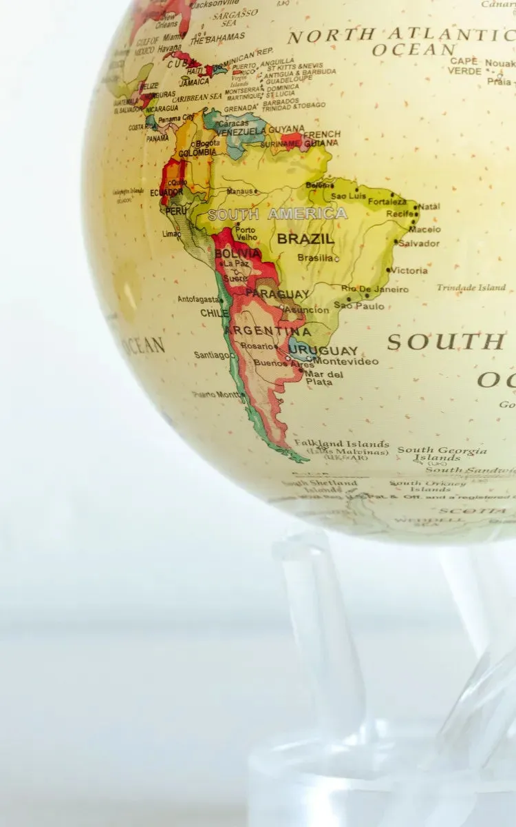 Yellow Political Map Mova Globe