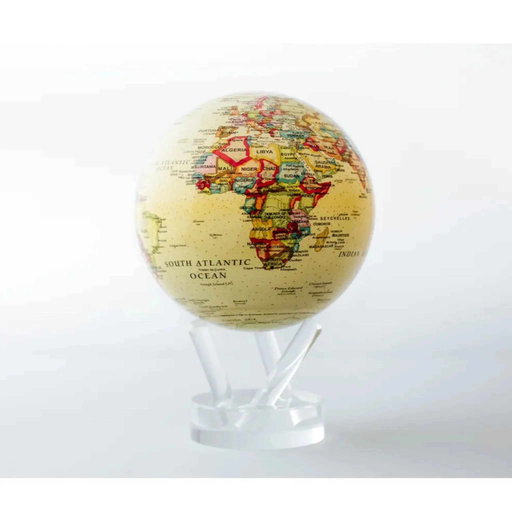 Yellow Political Map Mova Globe
