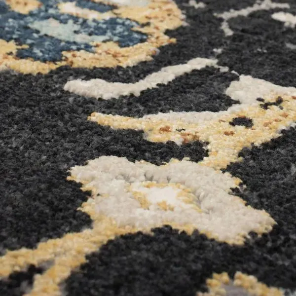 Zephyr 92118 90166 Amphora Black Rug
