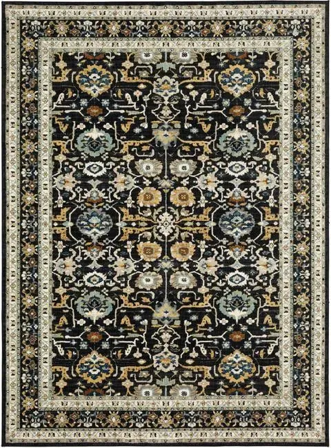 Zephyr 92118 90166 Amphora Black Rug