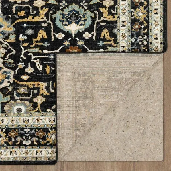 Zephyr 92118 90166 Amphora Black Rug